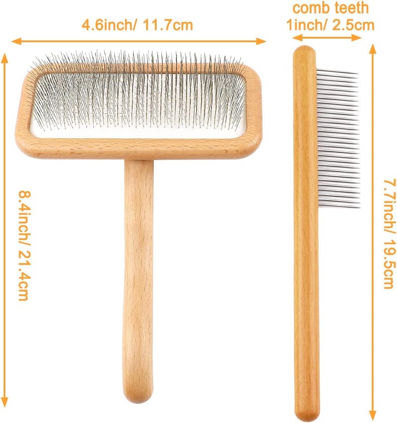 Astfys Carpet Rake Sheepskin Wool Brush and Sheepskin Brush Cleaner Comb, More Suitable for Pile Carpets/Rugs, for Carding Fur, Restore Carpets Softness and Texture (Wood, 2PCS(Big+ Small) - Image 2